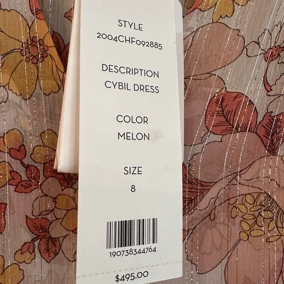Veronica Beard Floral Pink and Yellow Dress NWT size 8 - Picture 5 of 7